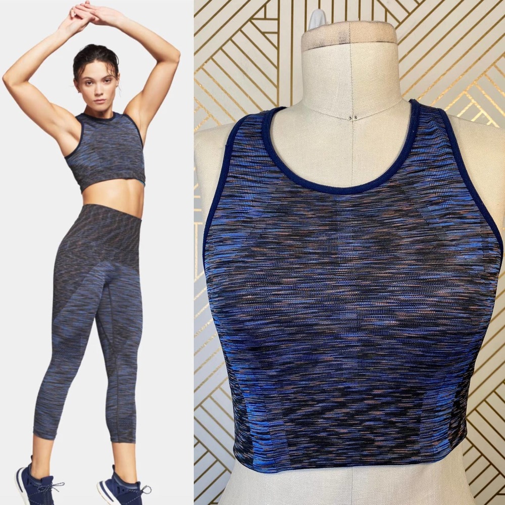 LNDR Space-dye Strappy Sports Bra In Blue Space